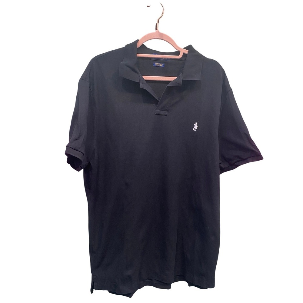 Polo Ralph Lauren Mens XL Custom Slim Fit Polo Shirt Black